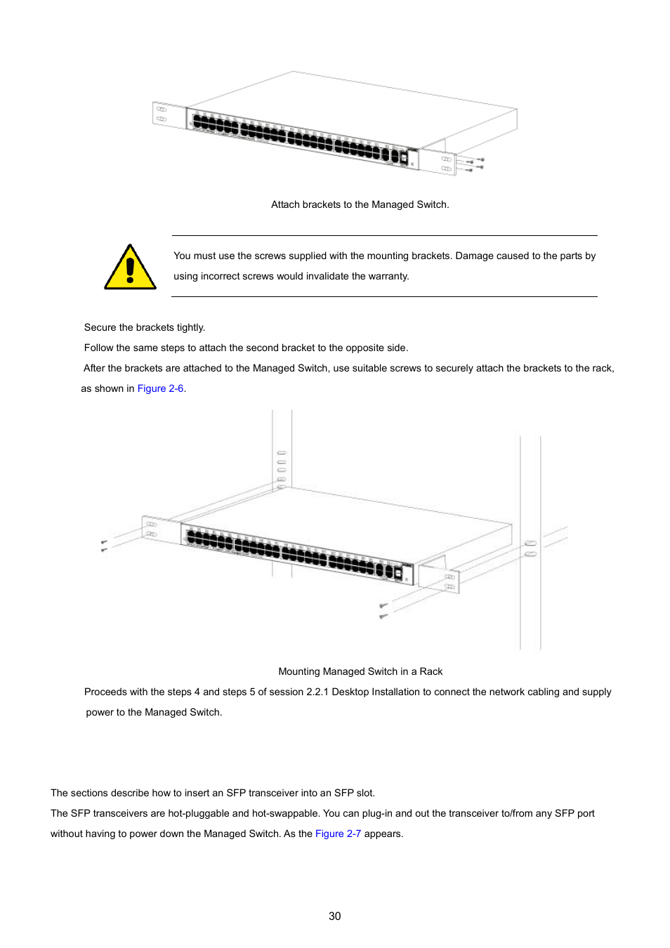 3 installing the sfp transceiver | PLANET WGSW-5242 User Manual | Page 30 / 286