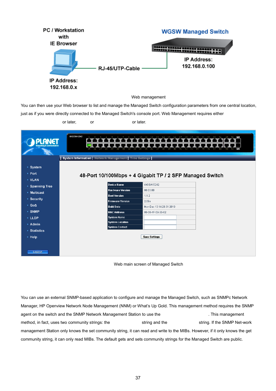 4 web management, 5 snmp-based network management | PLANET WGSW-5242 User Manual | Page 37 / 286