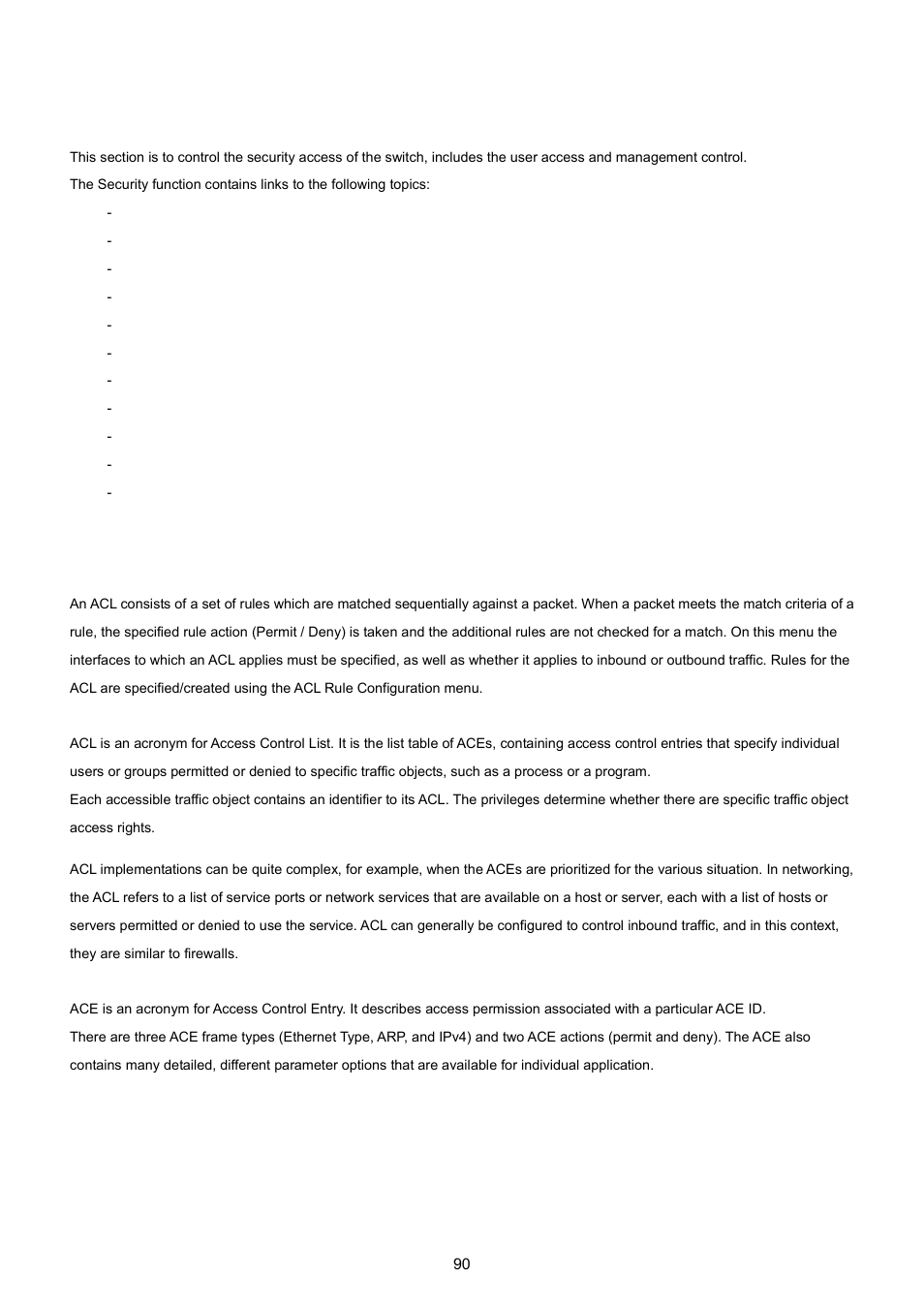 7 security, 1 acl | PLANET WGSW-5242 User Manual | Page 90 / 286