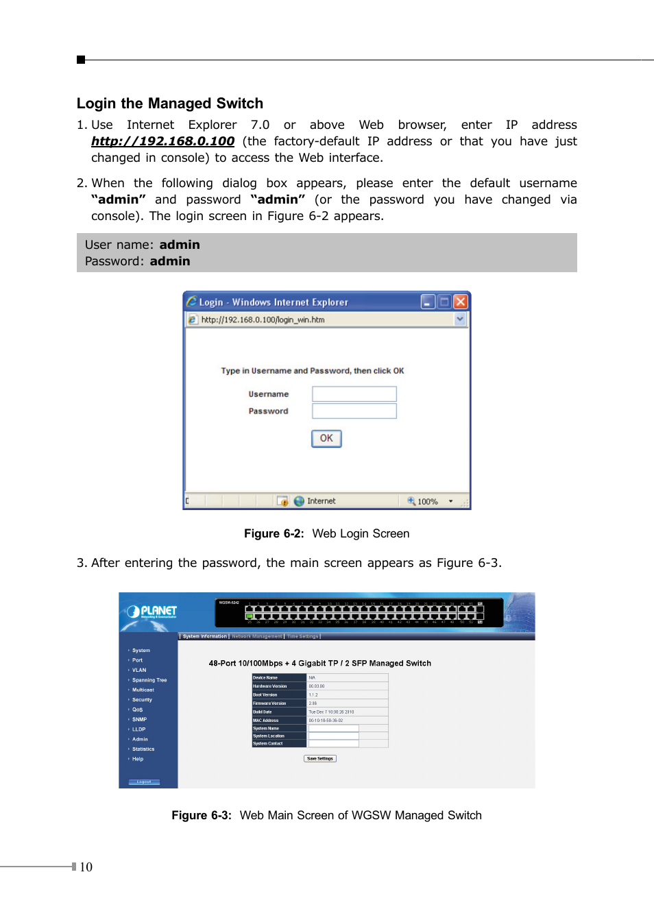 PLANET WGSW-5242 User Manual | Page 10 / 12