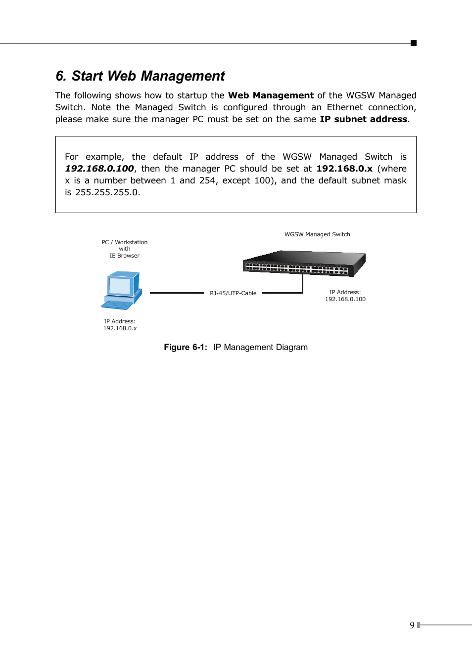 Start web management | PLANET WGSW-5242 User Manual | Page 9 / 12