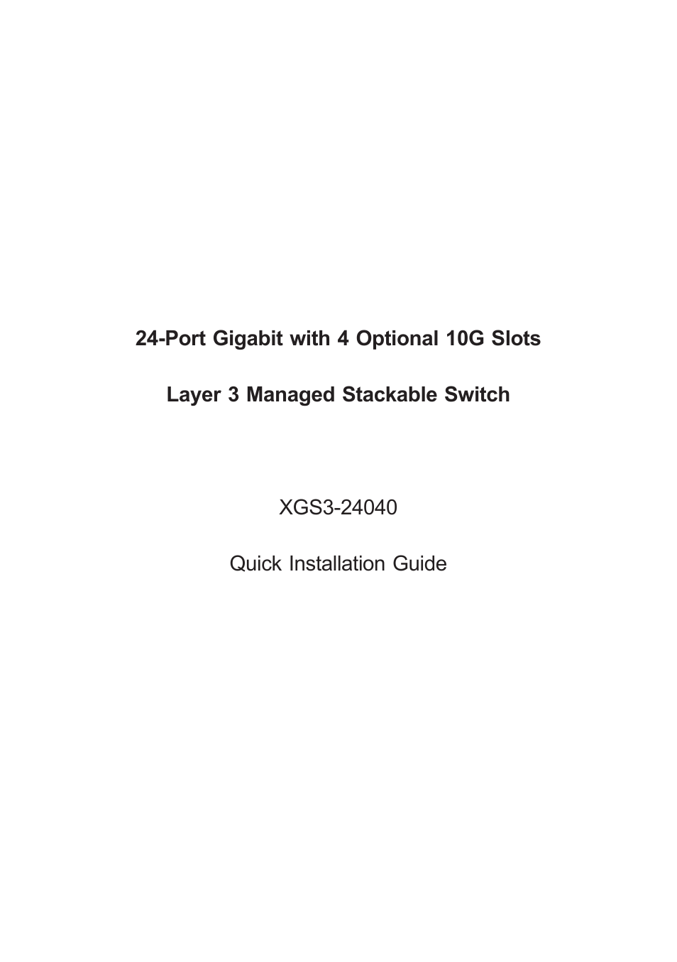 PLANET XGS3-24040 User Manual | 16 pages