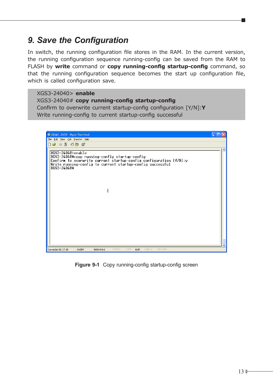 Save the configuration | PLANET XGS3-24040 User Manual | Page 13 / 16