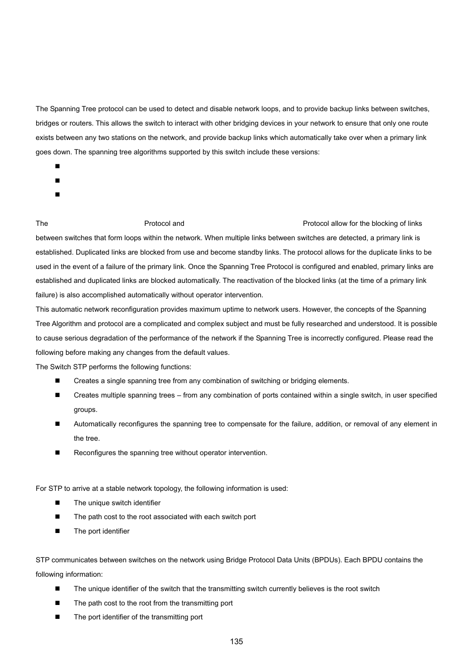 7 spanning tree protocol, 1 theory | PLANET XGSW-28040 User Manual | Page 135 / 574