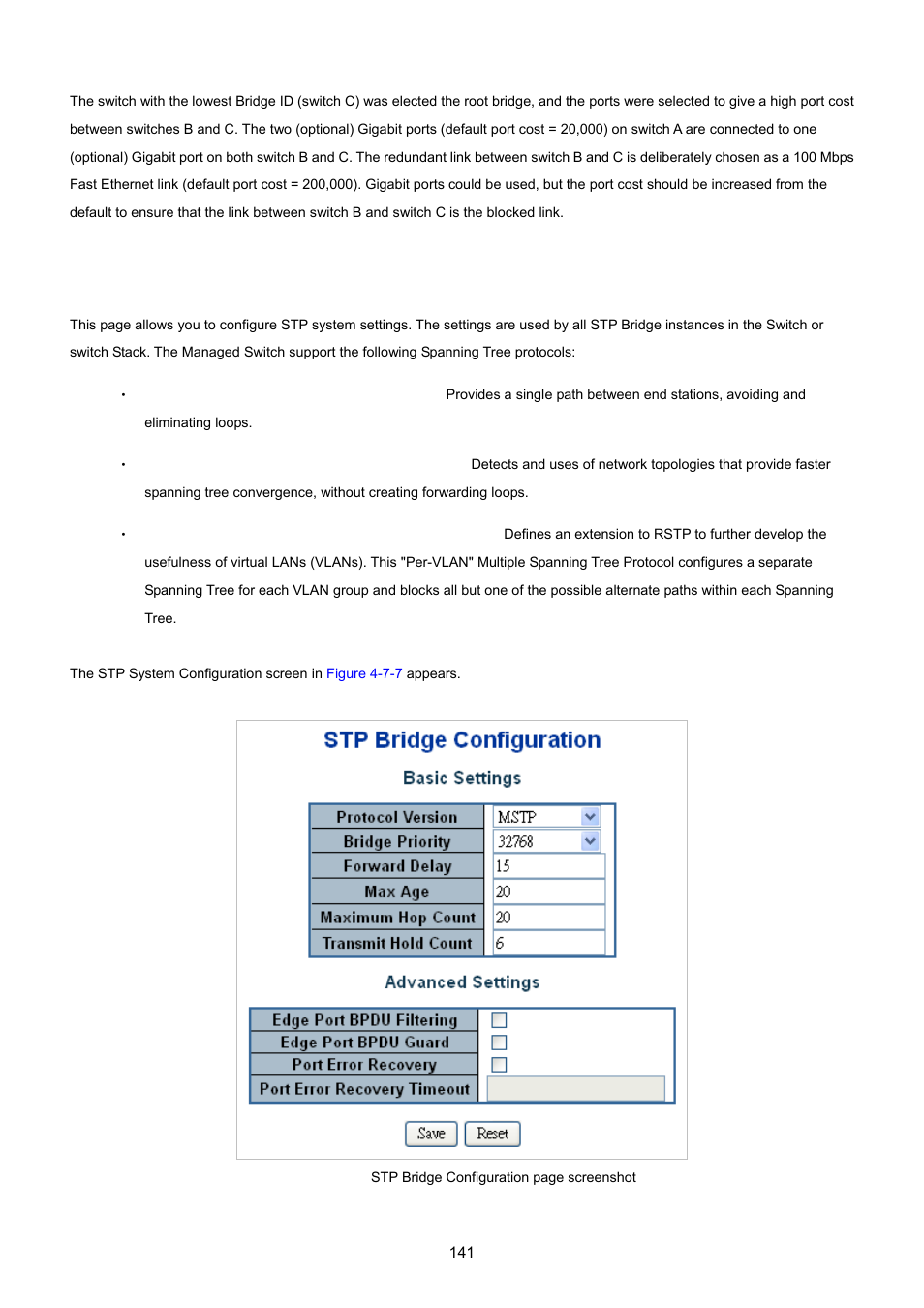 2 stp system configuration | PLANET XGSW-28040 User Manual | Page 141 / 574