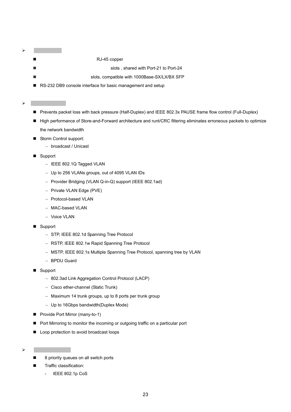 4 product features | PLANET XGSW-28040 User Manual | Page 23 / 574