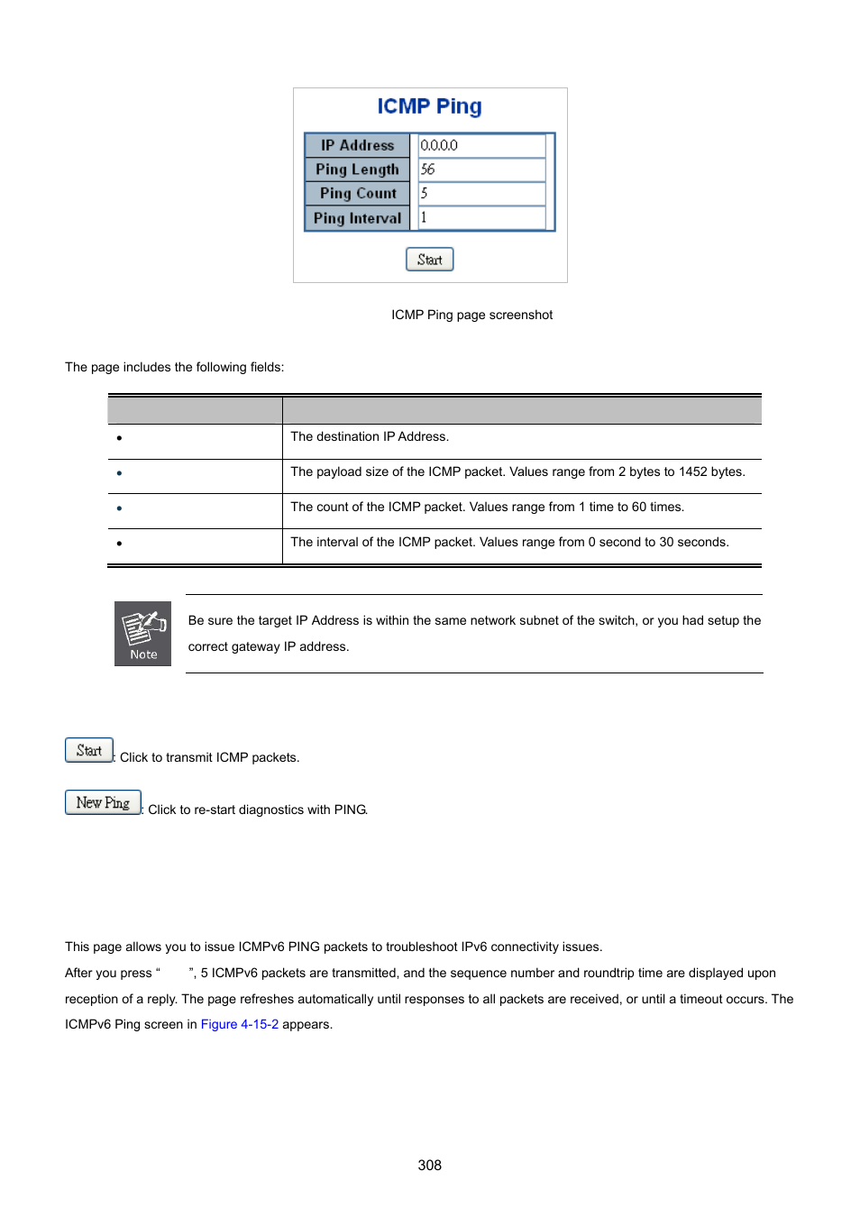 2 ipv6 ping | PLANET XGSW-28040 User Manual | Page 308 / 574