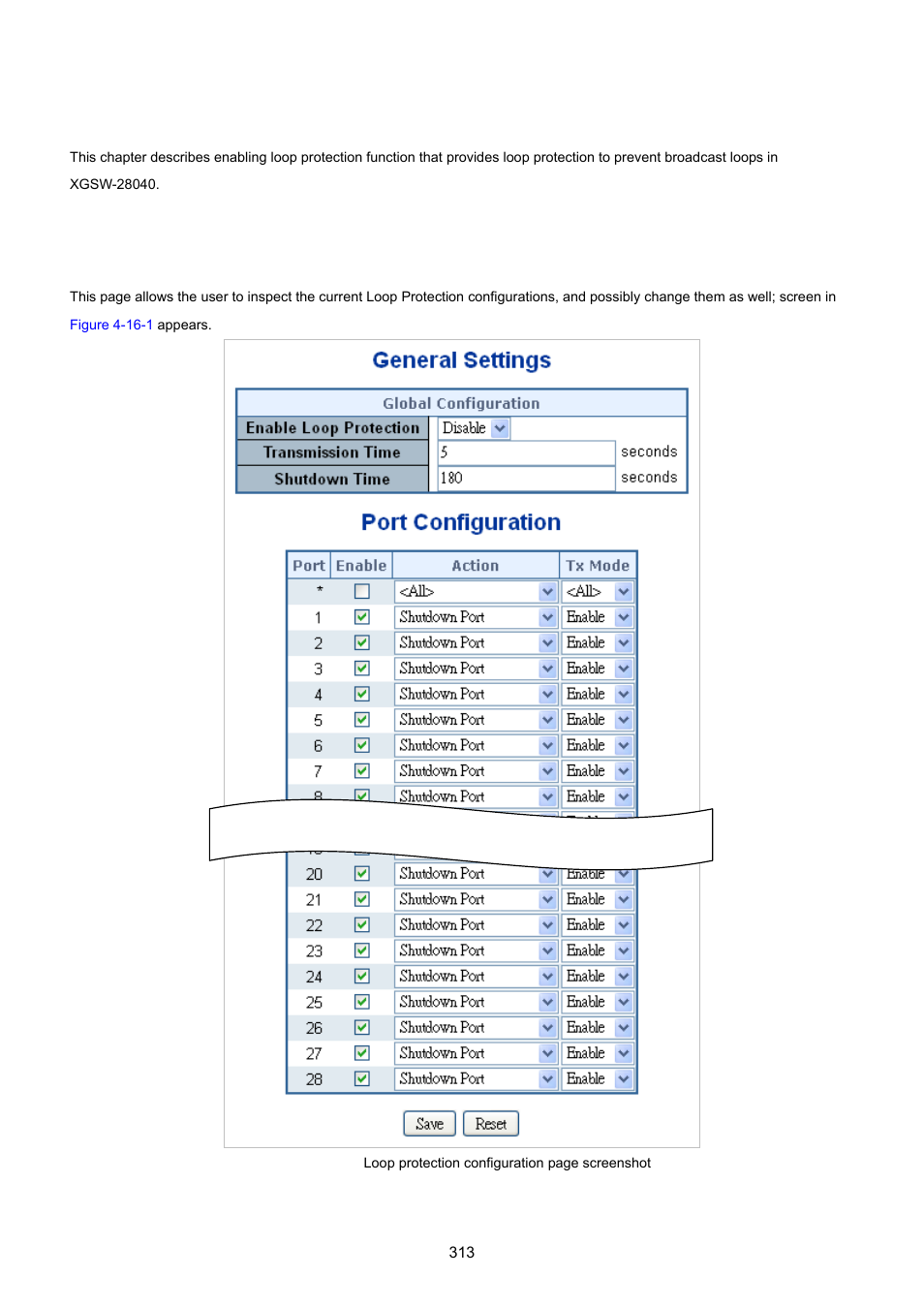 16 loop protection, 1 configuration | PLANET XGSW-28040 User Manual | Page 313 / 574