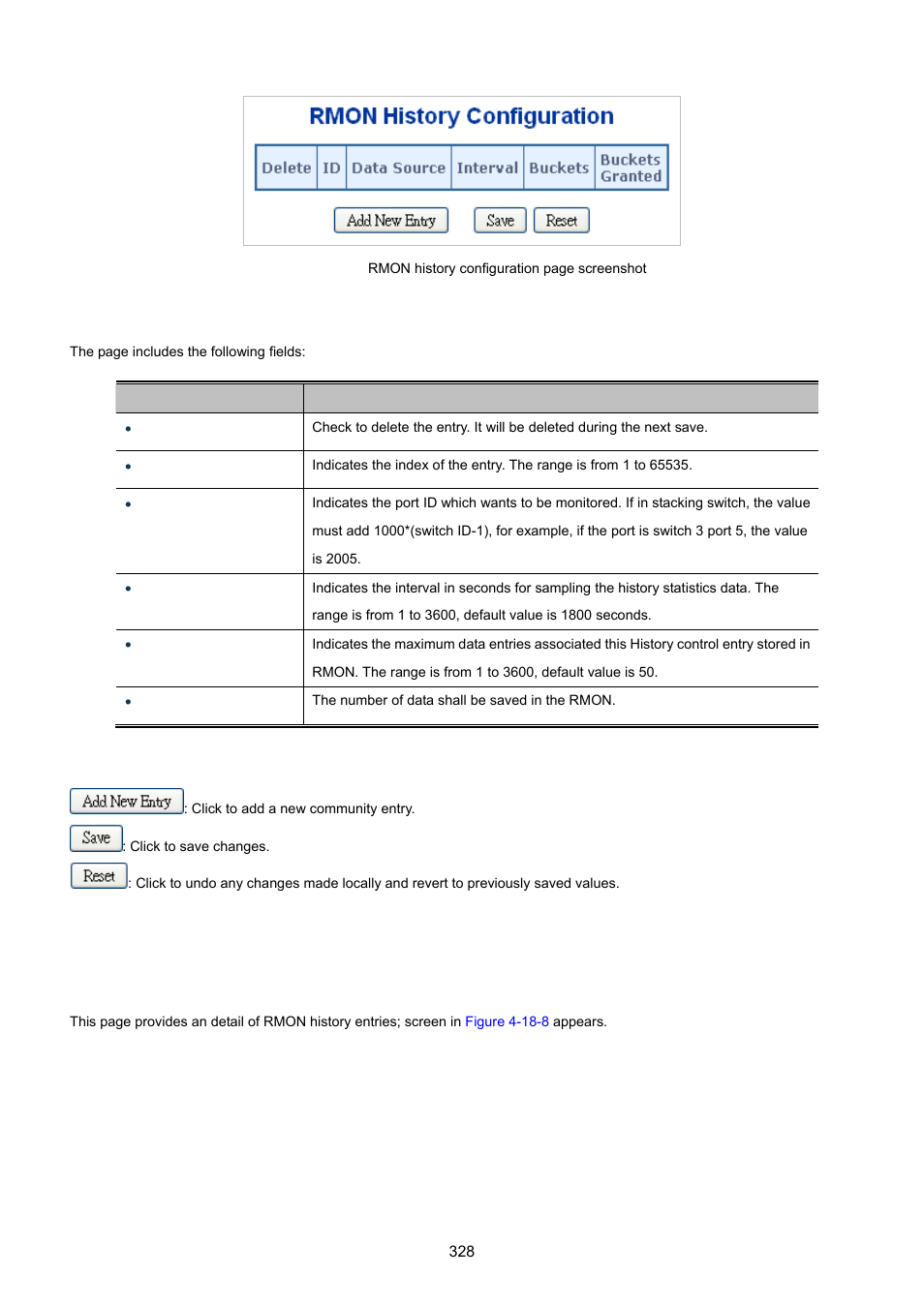 8 rmon history detail | PLANET XGSW-28040 User Manual | Page 328 / 574