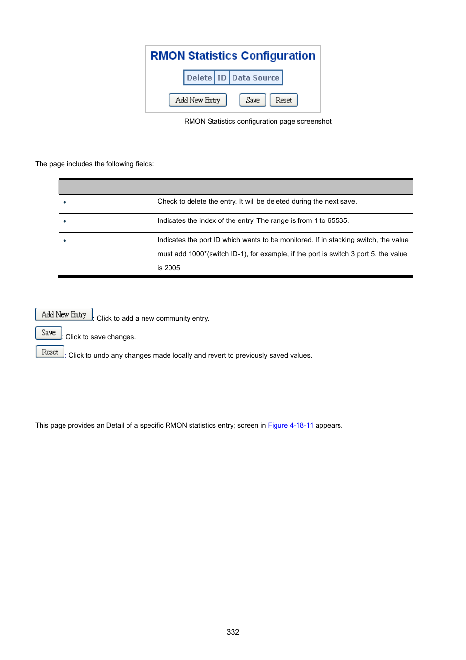 11 rmon statistics detail | PLANET XGSW-28040 User Manual | Page 332 / 574