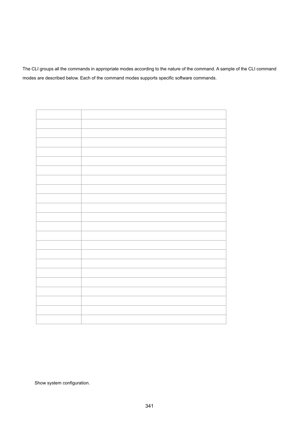 Command line mode, 1 system command, System configuration | Command groups | PLANET XGSW-28040 User Manual | Page 341 / 574