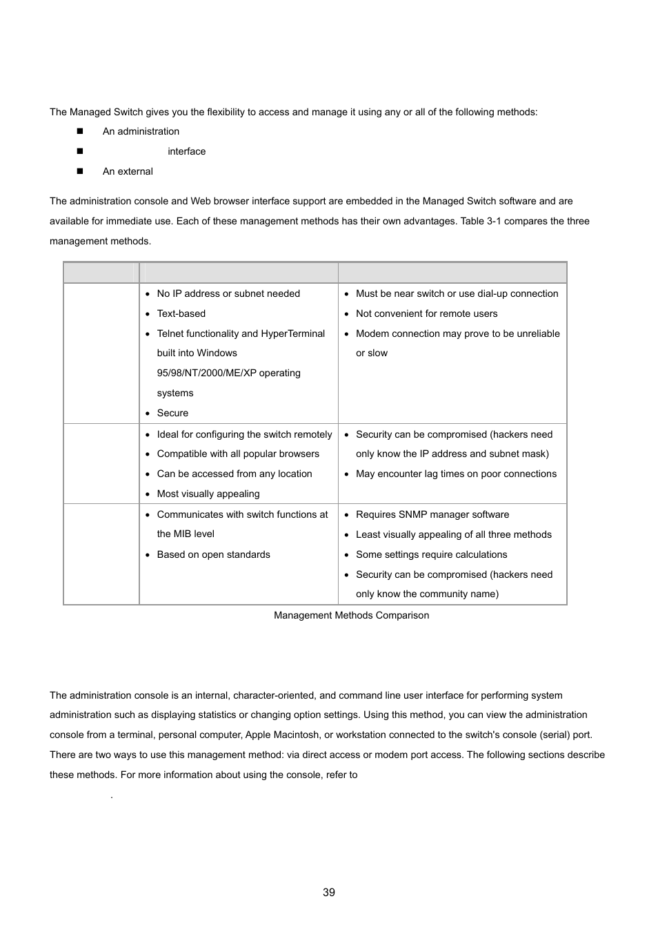 2 management access overview, 3 administration console | PLANET XGSW-28040 User Manual | Page 39 / 574