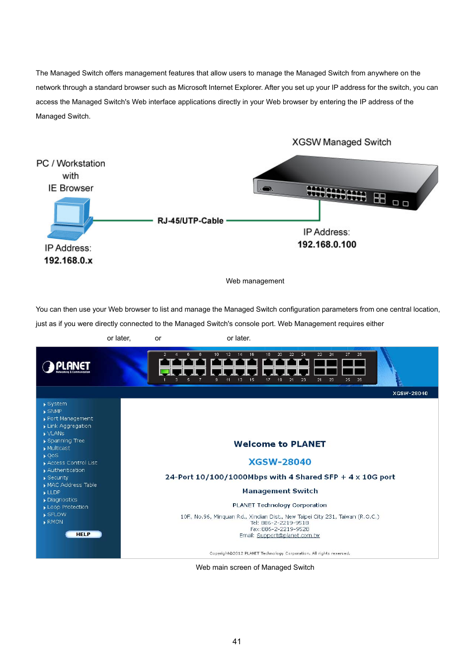 4 web management | PLANET XGSW-28040 User Manual | Page 41 / 574