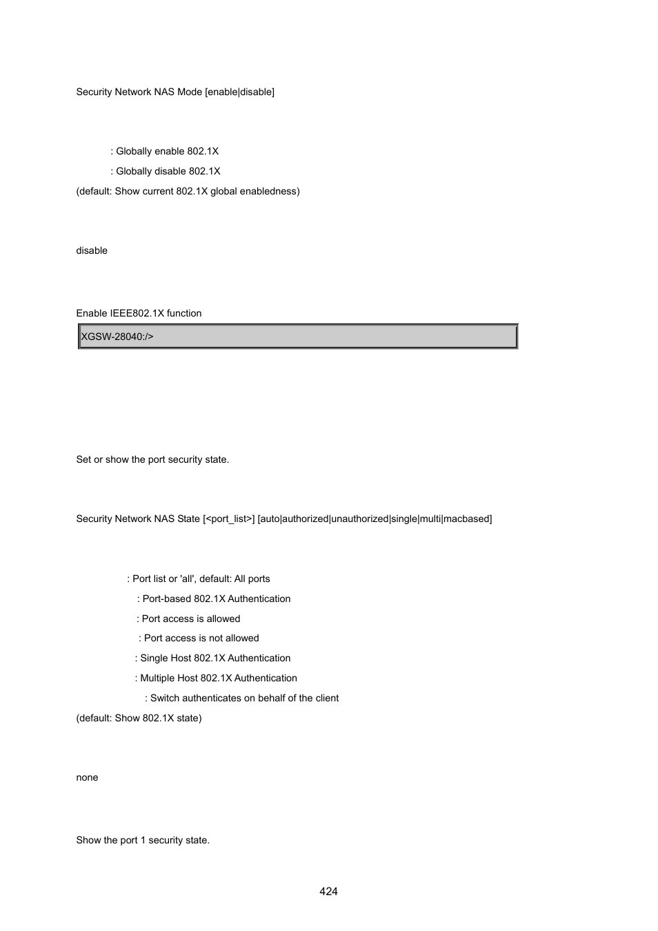 Security network nas state | PLANET XGSW-28040 User Manual | Page 424 / 574