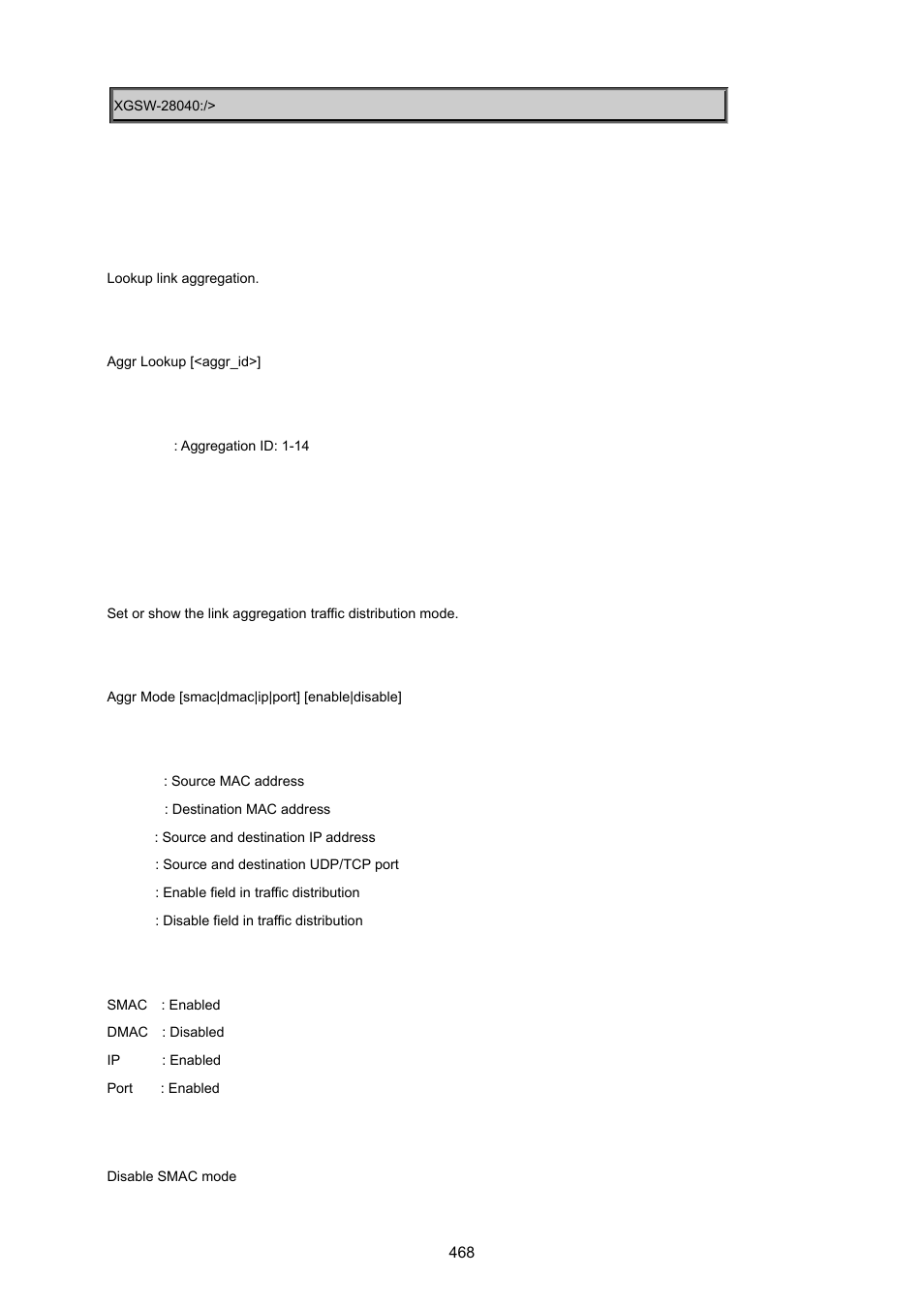 Aggregation lookup, Aggregation mode | PLANET XGSW-28040 User Manual | Page 468 / 574