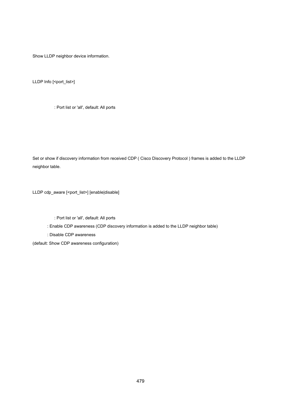 Lldp info, Lldp cdp aware | PLANET XGSW-28040 User Manual | Page 479 / 574