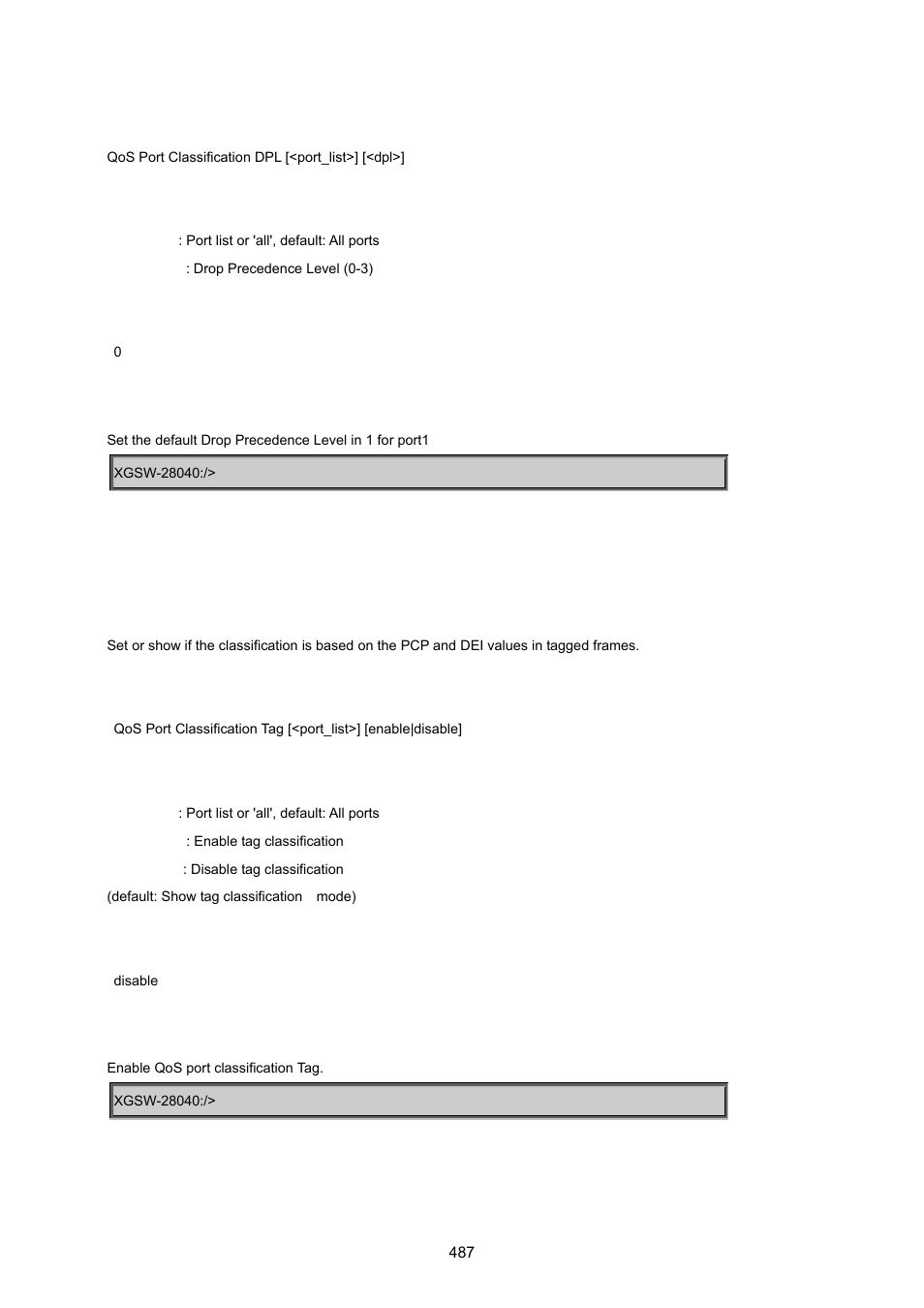 Qos port classification tag | PLANET XGSW-28040 User Manual | Page 487 / 574