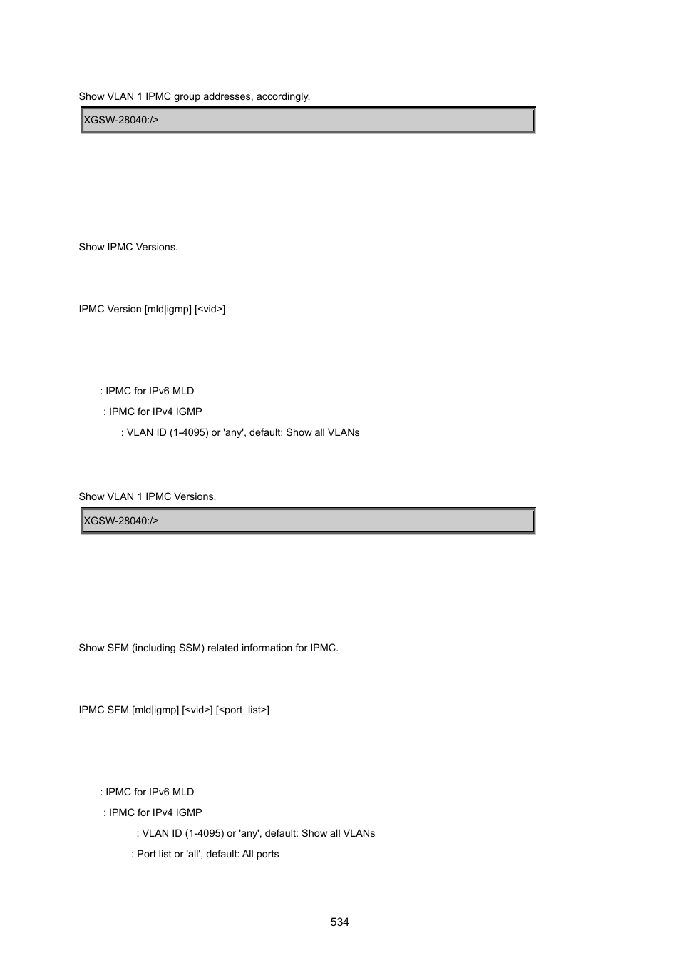 Ipmc version, Ipmc sfm | PLANET XGSW-28040 User Manual | Page 534 / 574