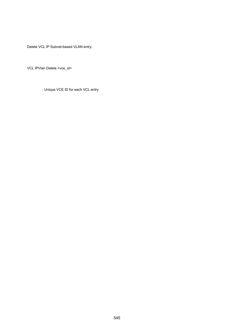 Vcl ip-based vlan delete | PLANET XGSW-28040 User Manual | Page 545 / 574