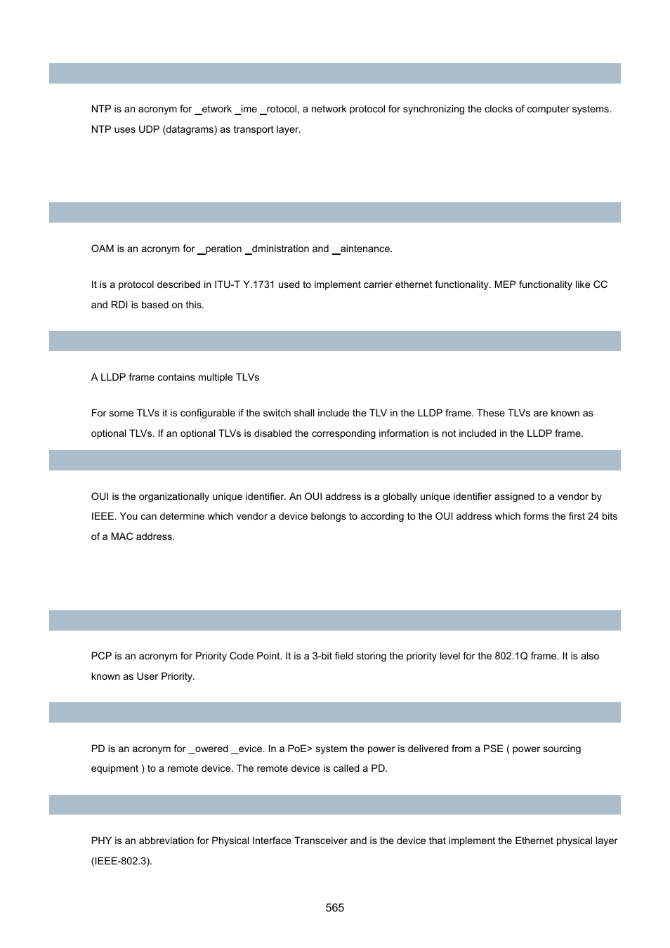 PLANET XGSW-28040 User Manual | Page 565 / 574