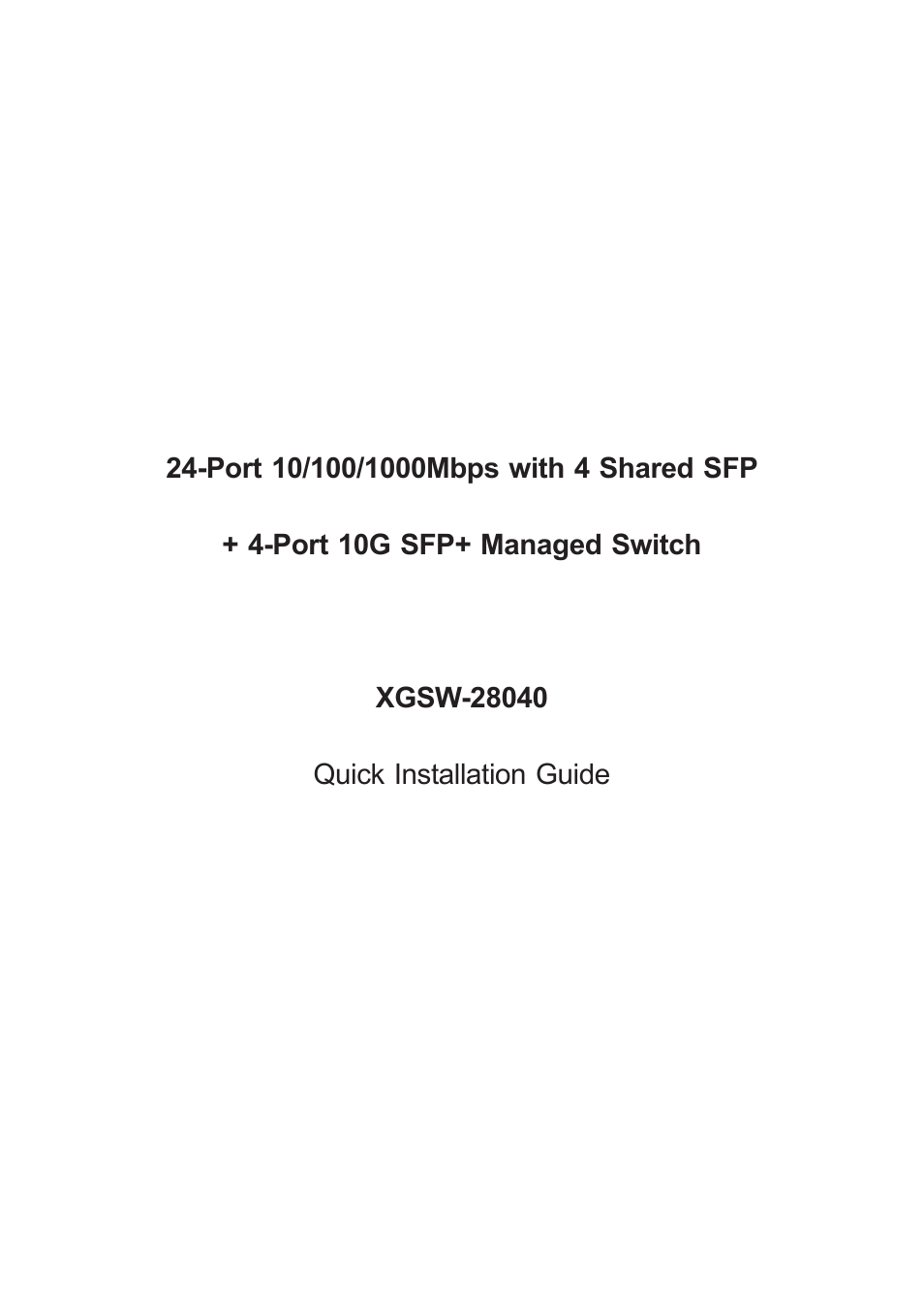 PLANET XGSW-28040 User Manual | 12 pages