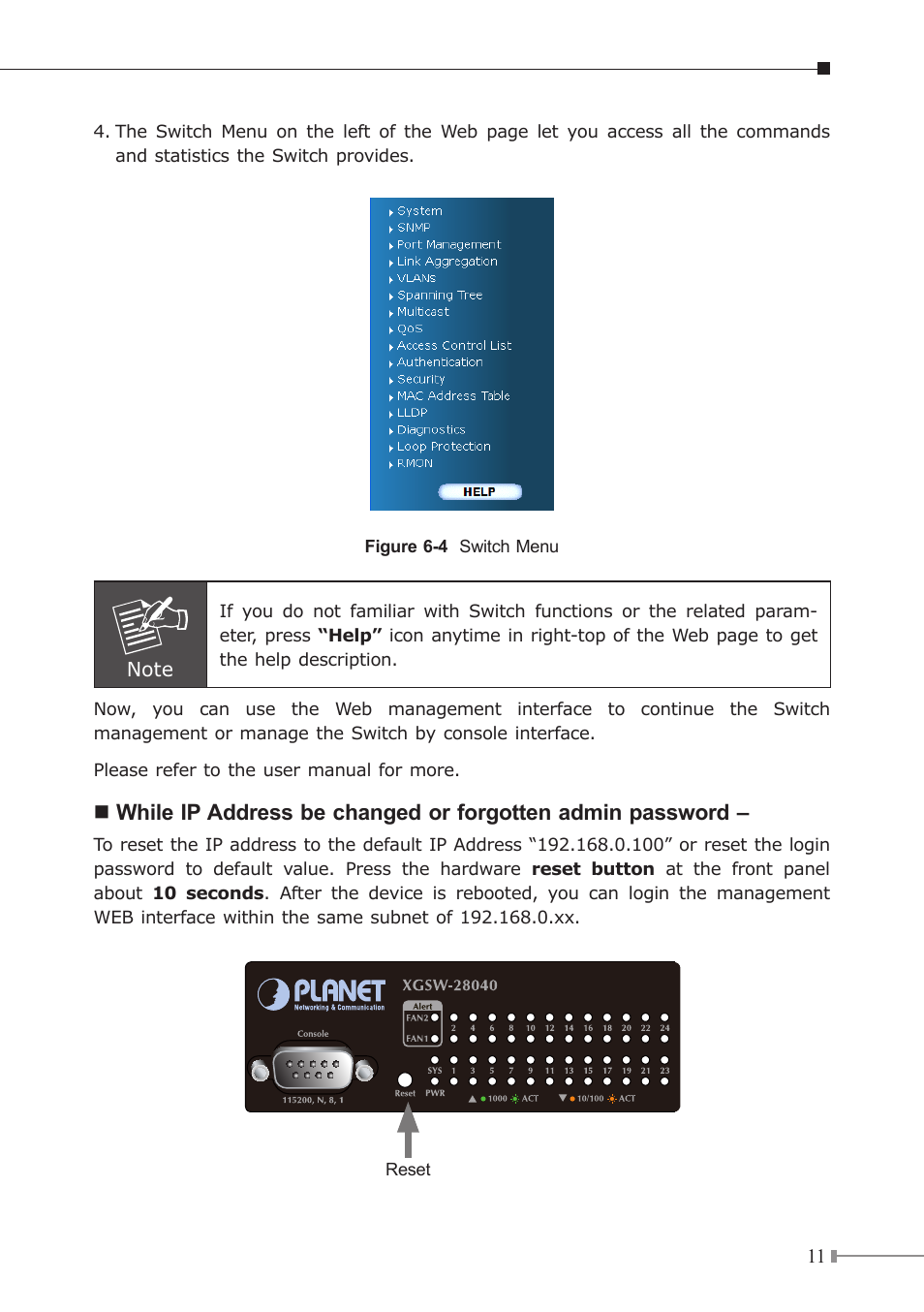 PLANET XGSW-28040 User Manual | Page 11 / 12