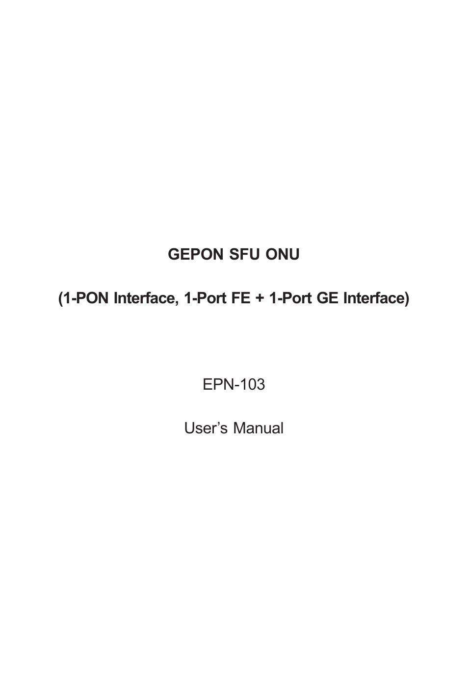 PLANET EPN-103 User Manual | 20 pages