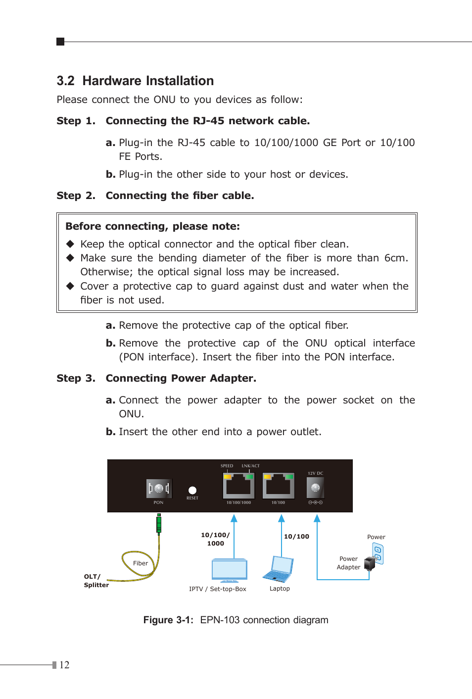 2 hardware installation | PLANET EPN-103 User Manual | Page 12 / 20