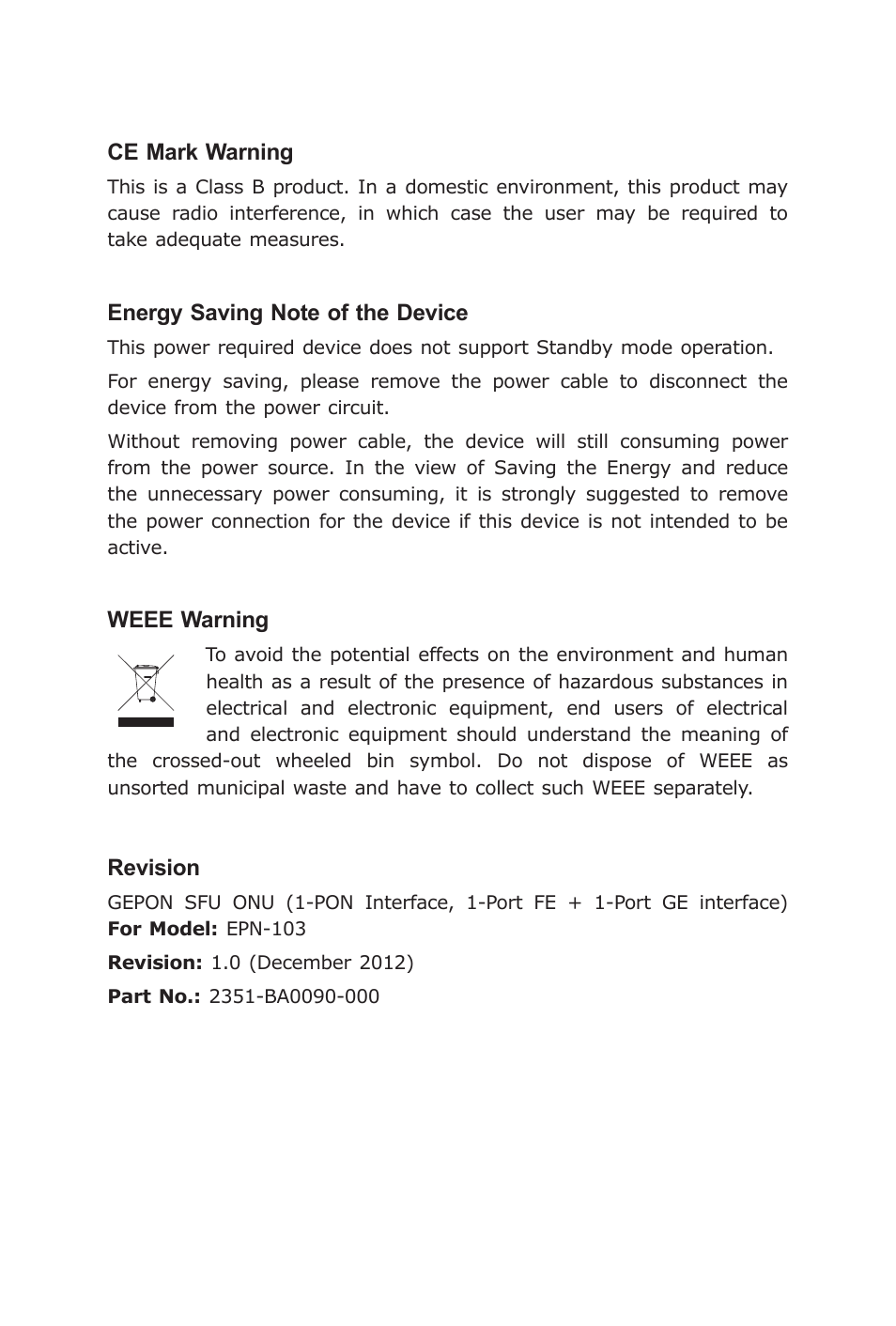 PLANET EPN-103 User Manual | Page 3 / 20