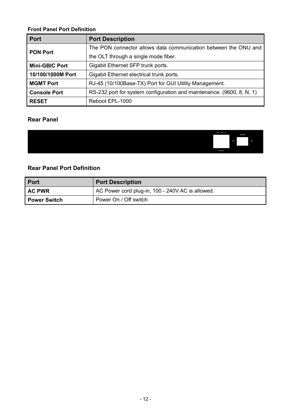 PLANET EPL-1000 User Manual | Page 12 / 83
