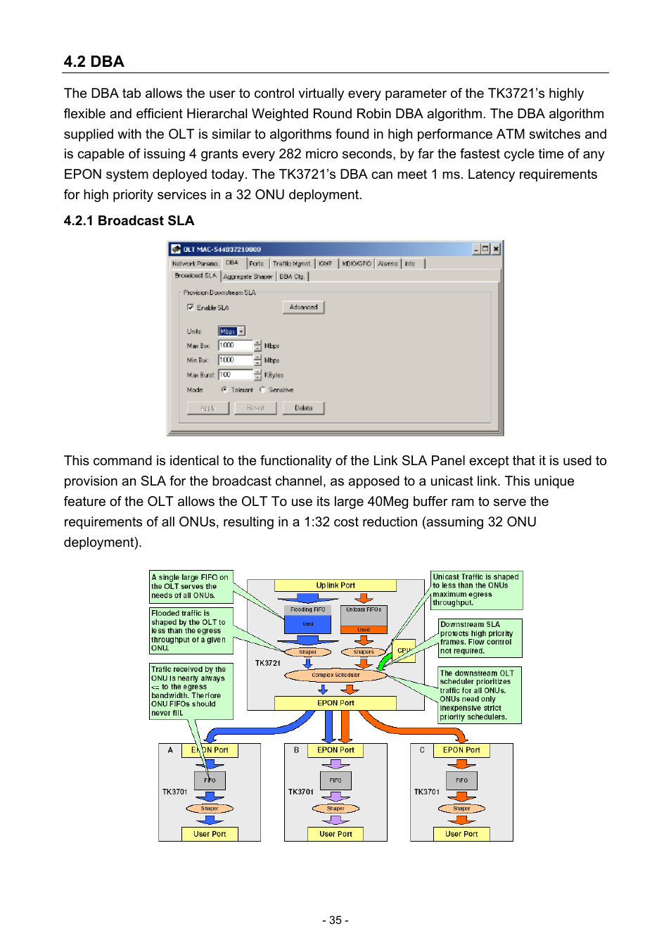 2 dba, 1 broadcast sla | PLANET EPL-1000 User Manual | Page 35 / 83