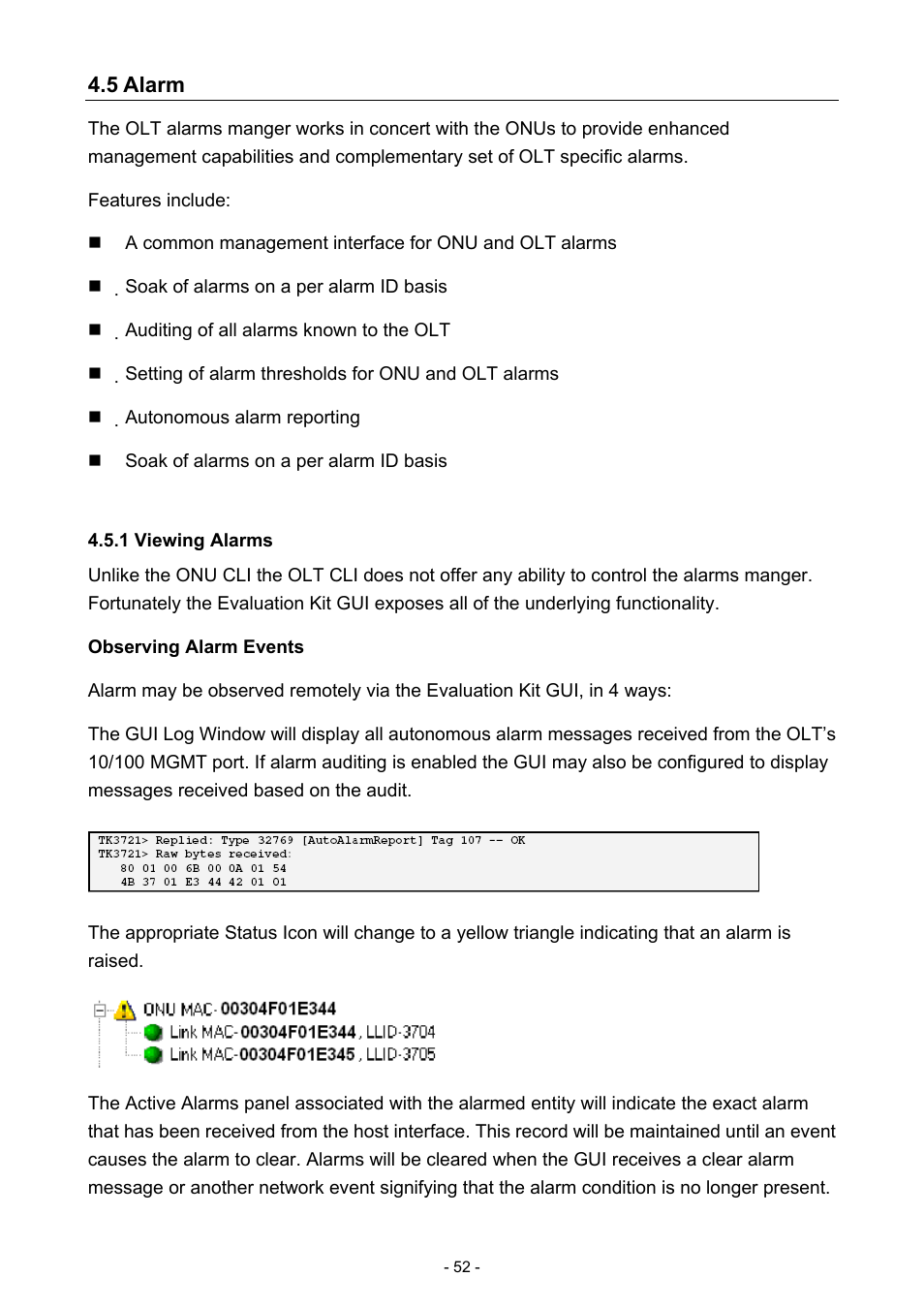 5 alarm, 1 viewing alarms | PLANET EPL-1000 User Manual | Page 52 / 83