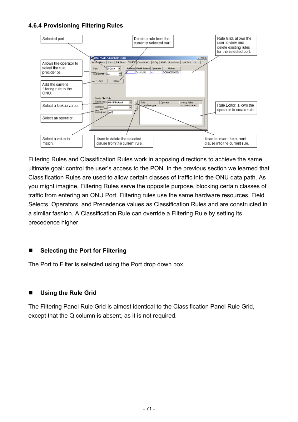 4 provisioning filtering rules | PLANET EPL-1000 User Manual | Page 71 / 83