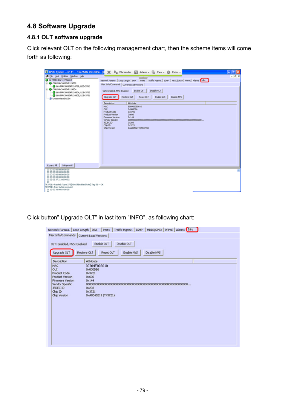 8 software upgrade, 1 olt software upgrade | PLANET EPL-1000 User Manual | Page 79 / 83
