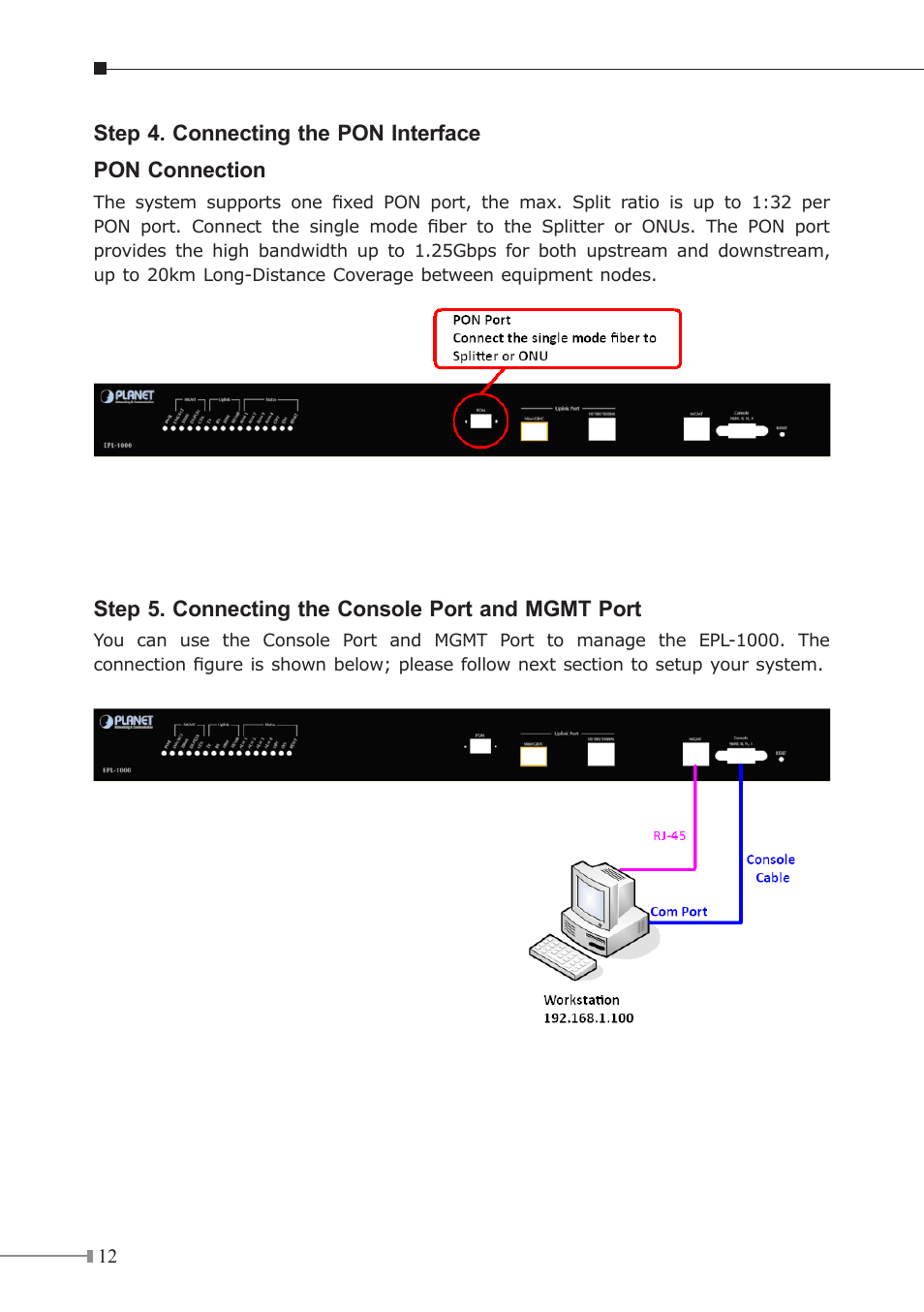 PLANET EPL-1000 User Manual | Page 12 / 20