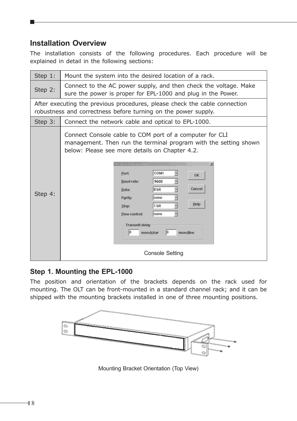 Installation overview | PLANET EPL-1000 User Manual | Page 8 / 20