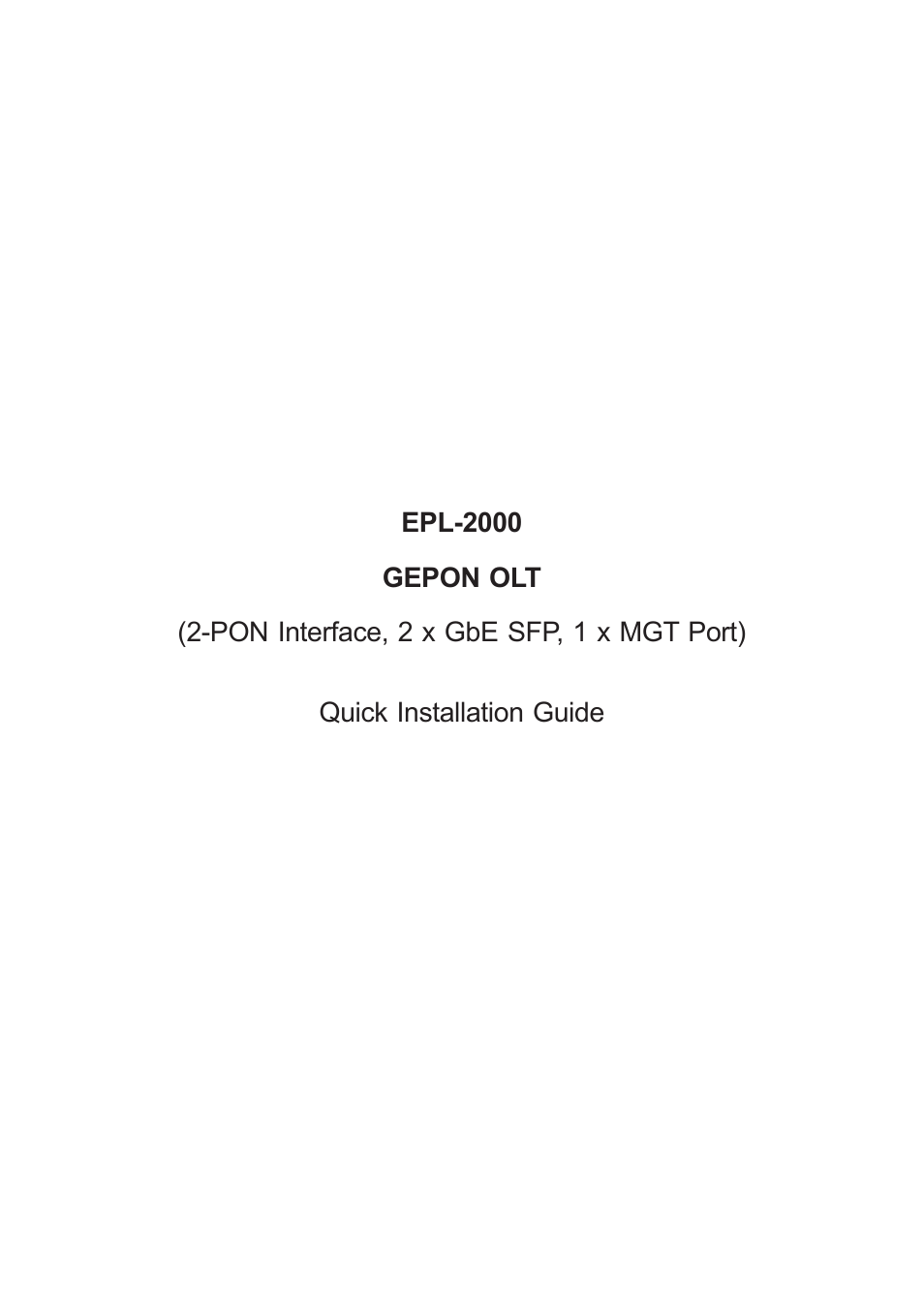 PLANET EPL-2000 User Manual | 20 pages