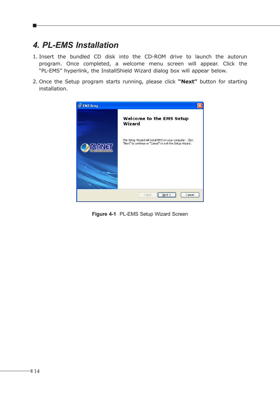Pl-ems installation | PLANET EPL-2000 User Manual | Page 14 / 20