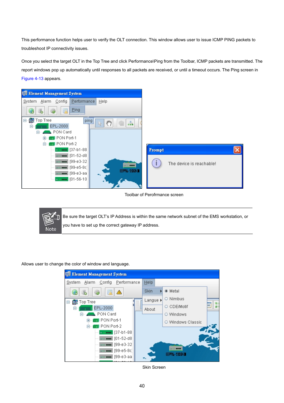 4 performance, 5 help | PLANET EPL-2000 User Manual | Page 40 / 81