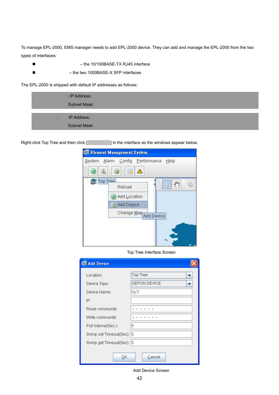 2 olt management | PLANET EPL-2000 User Manual | Page 42 / 81