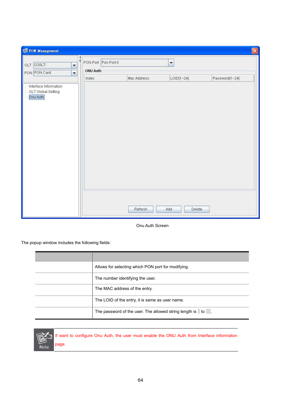 3 onu auth | PLANET EPL-2000 User Manual | Page 64 / 81