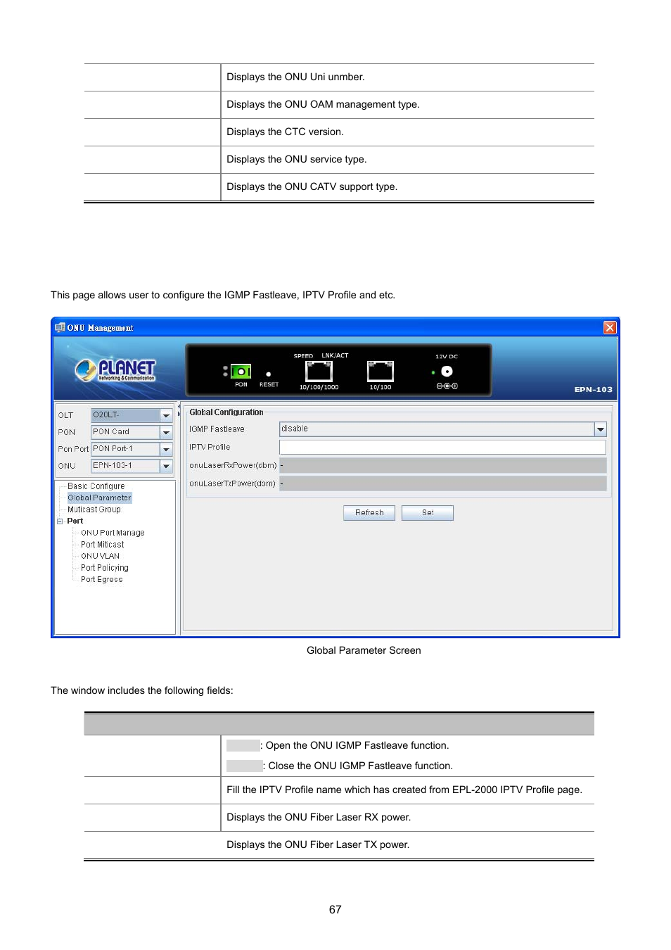 2 global parameter | PLANET EPL-2000 User Manual | Page 67 / 81