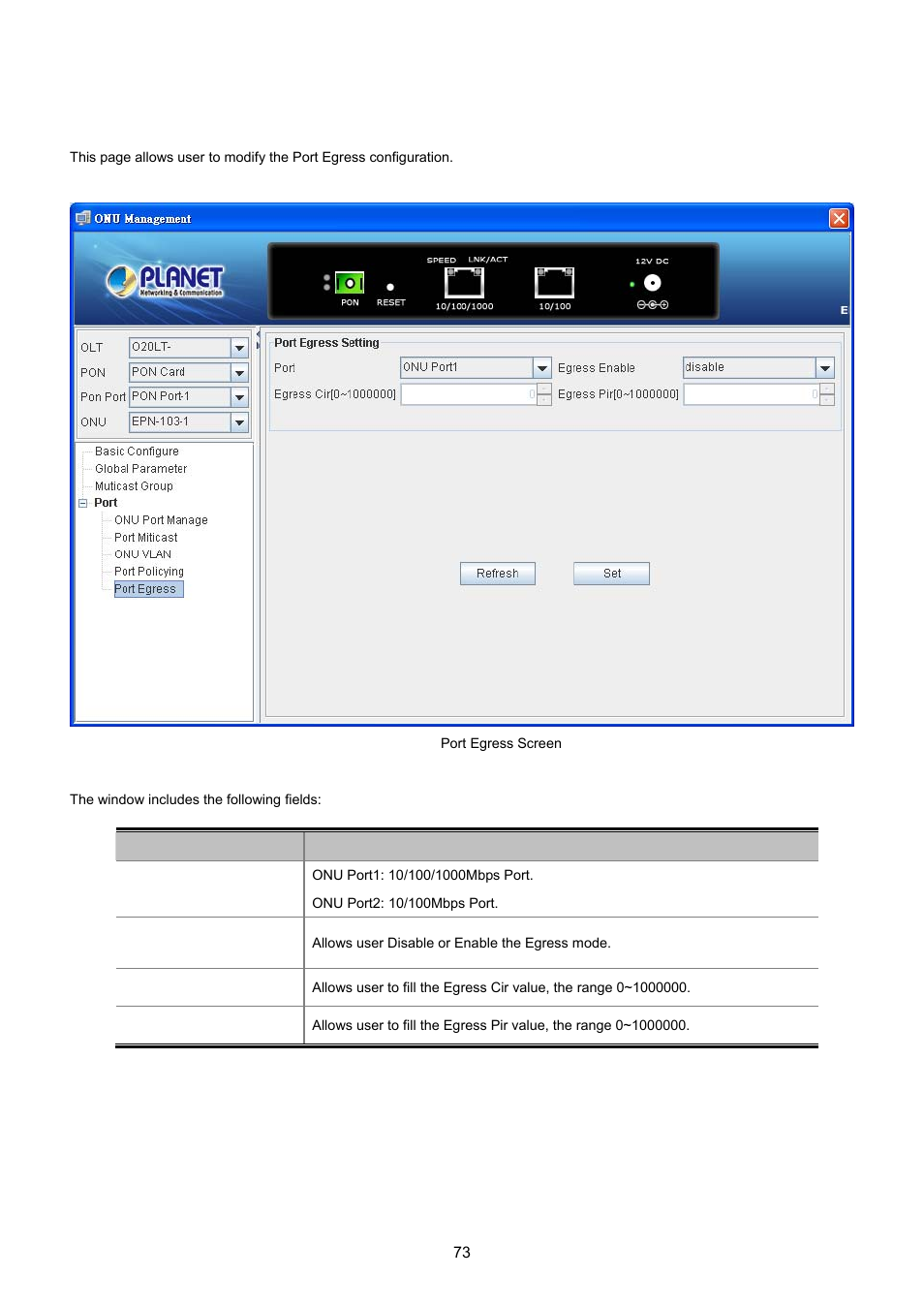 8 port egress | PLANET EPL-2000 User Manual | Page 73 / 81