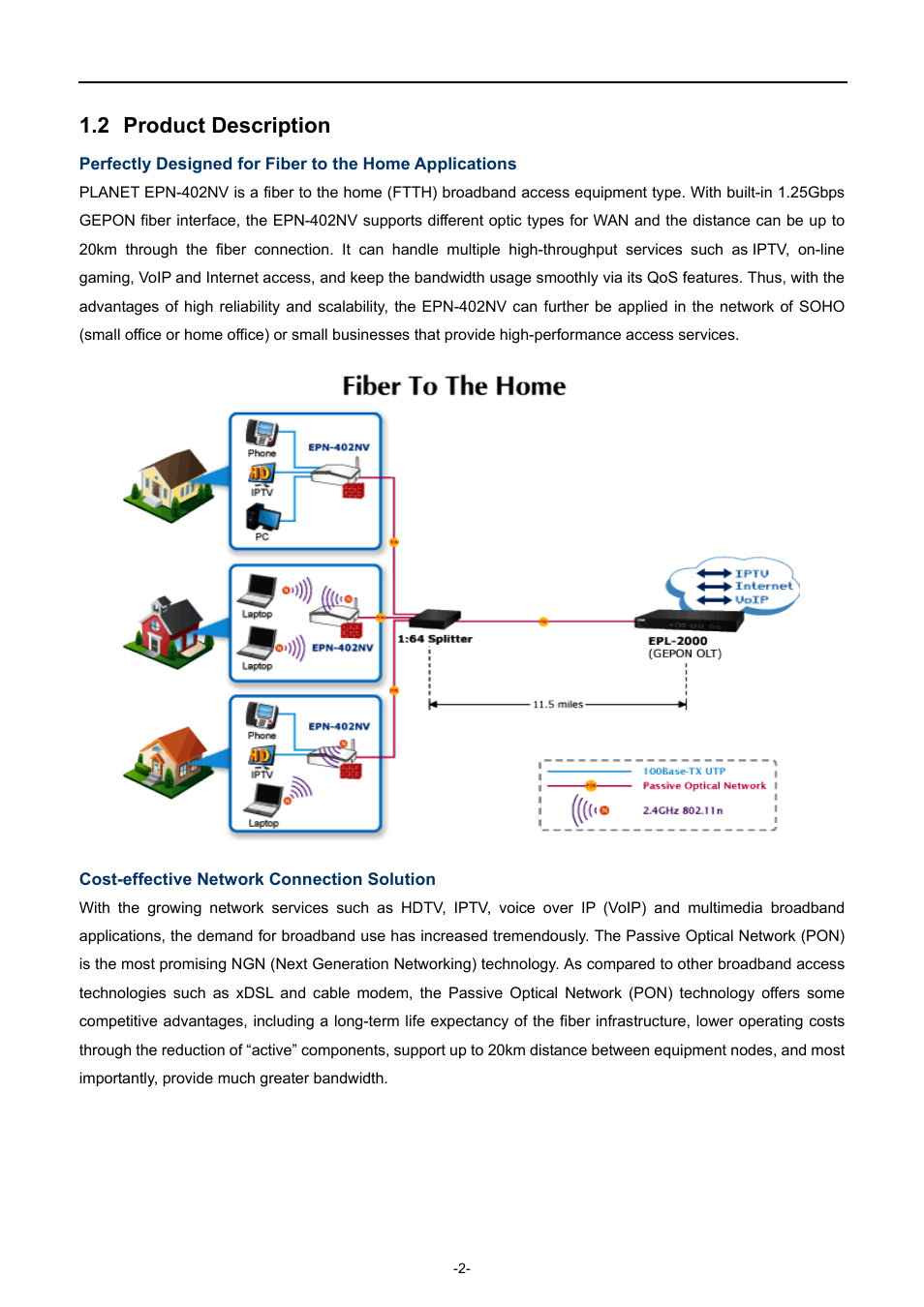 2 product description, Product description | PLANET EPN-402NV User Manual | Page 8 / 104