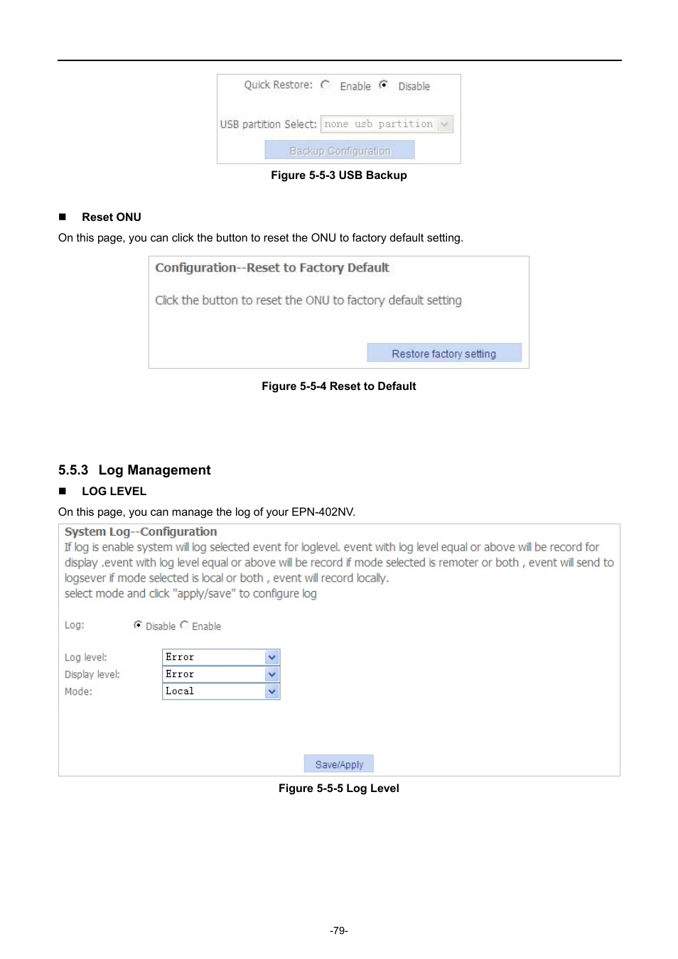 3 log management, Log management | PLANET EPN-402NV User Manual | Page 85 / 104
