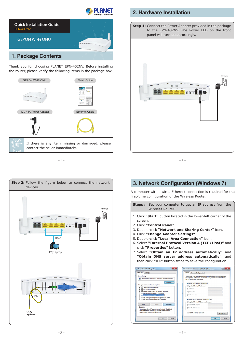 PLANET EPN-402NV User Manual | 2 pages