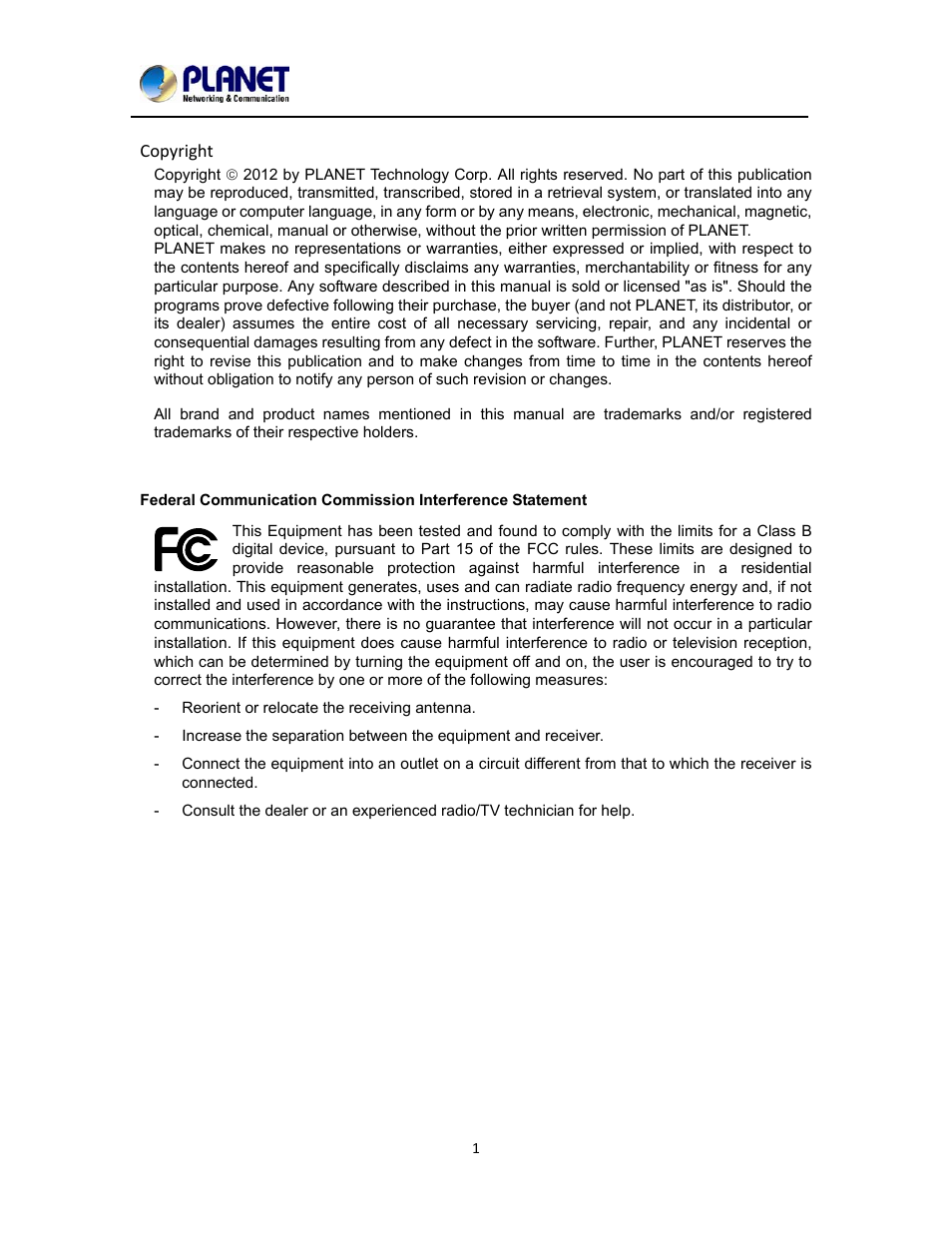 PLANET BSP-300 User Manual | Page 2 / 35