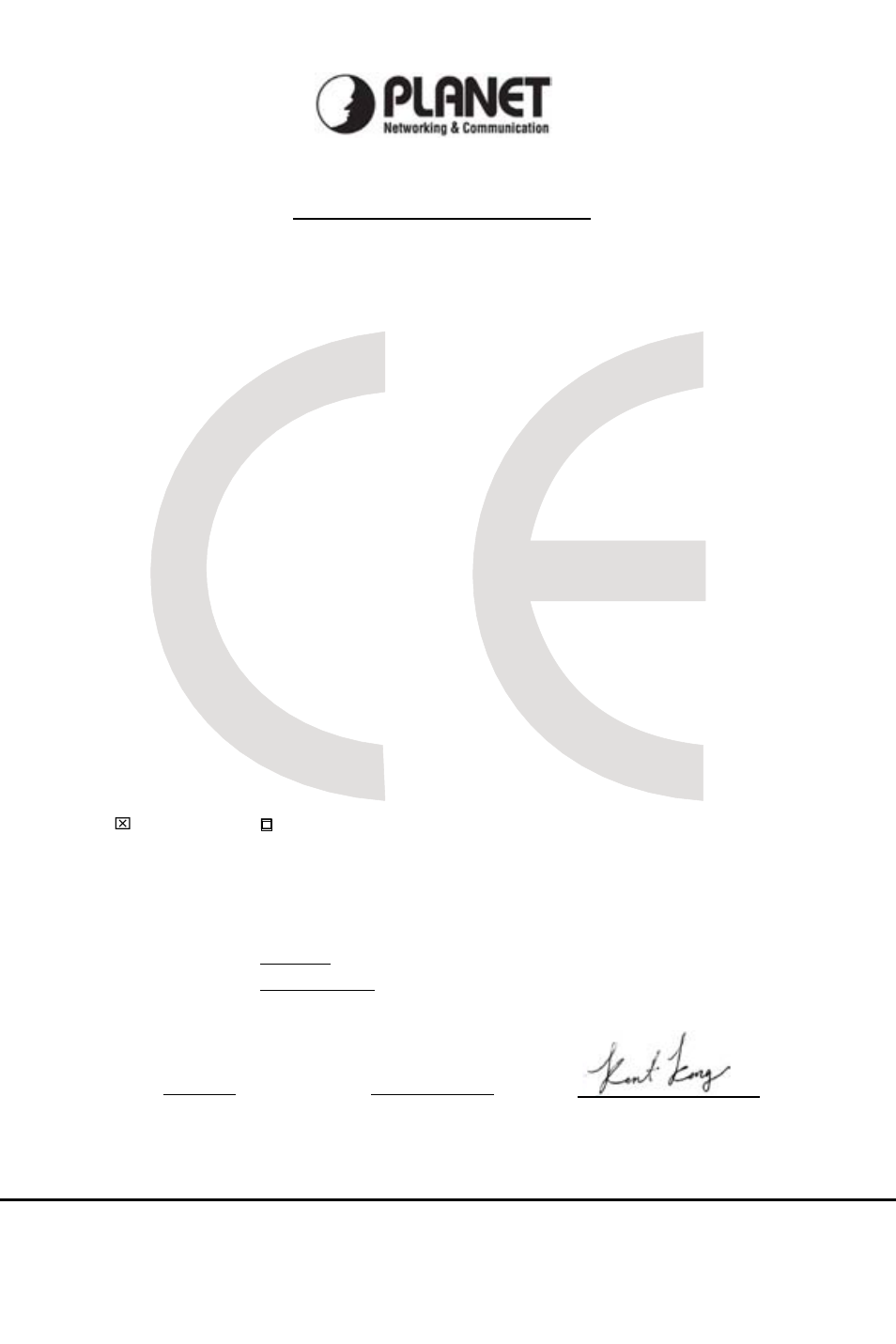 Planet technology corporation, Ec declaration of conformity | PLANET FTP-802 User Manual | Page 21 / 22