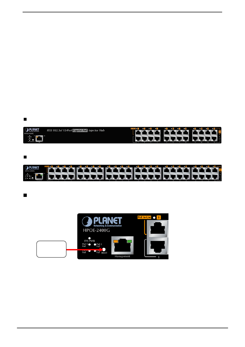 Installation, 1 hardware description, 1 injector front panel | Ardware, Escription | PLANET HPOE-1200G User Manual | Page 12 / 57