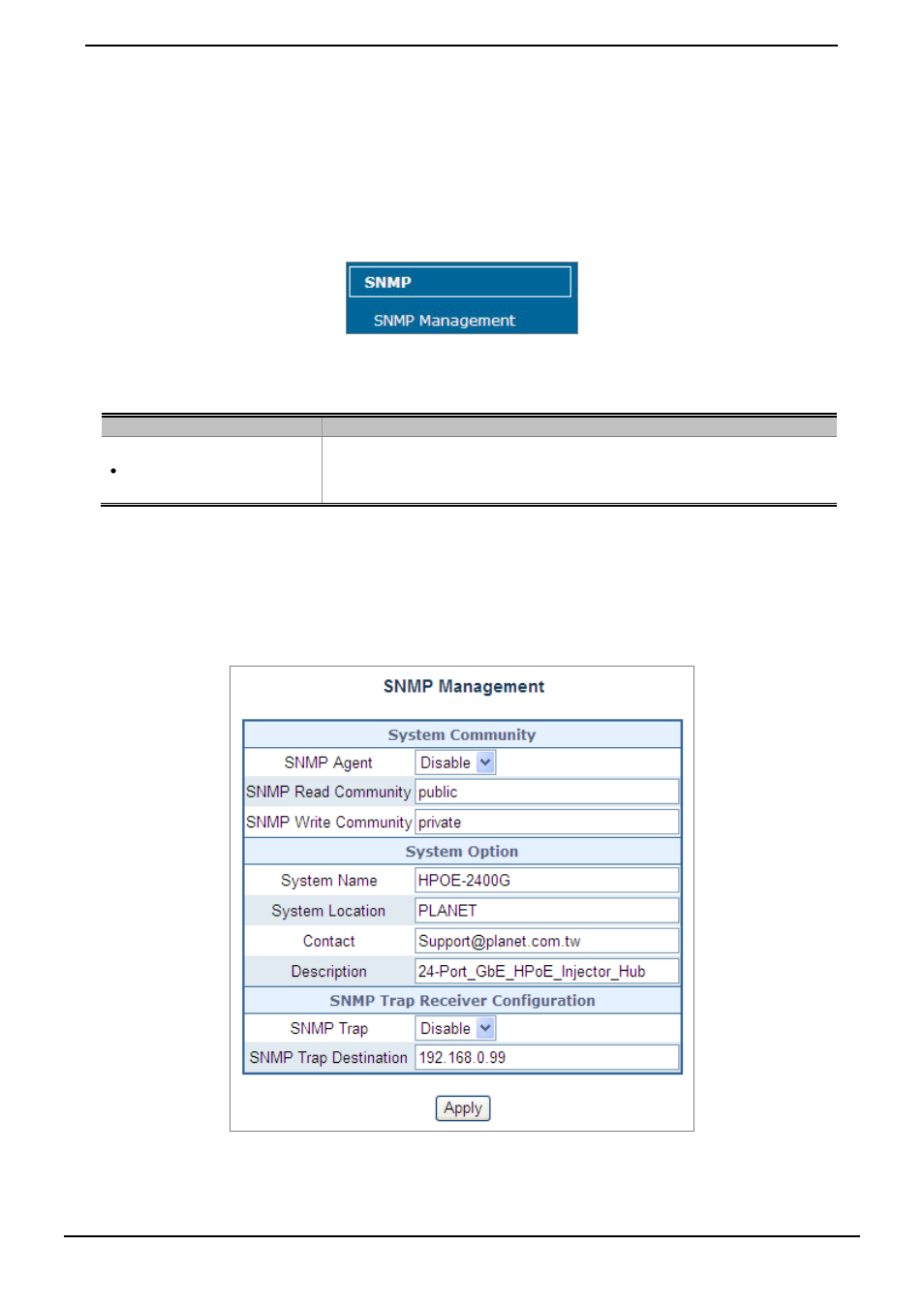 4 snmp, 1 snmp management, Snmp | PLANET HPOE-1200G User Manual | Page 37 / 57